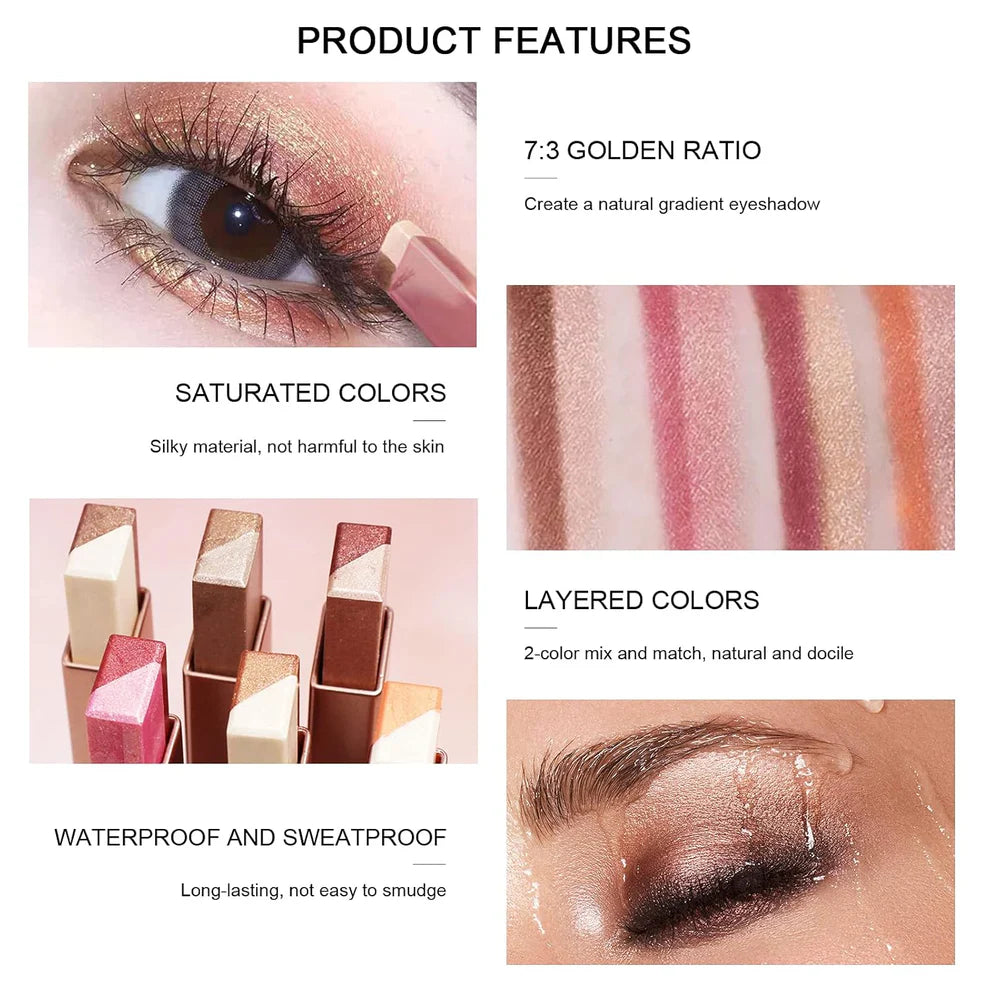 12 Colors Glitter Eye - shadow Stick Set