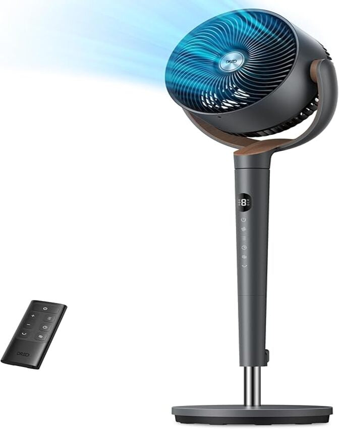 Handheld fan with remote control on a white background