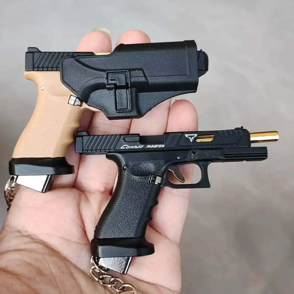 G34 Miniature Pistol Model With Holster Metal Toy Keychain