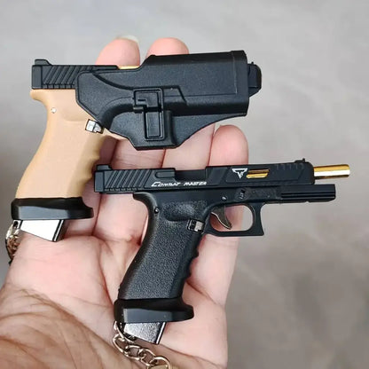 G34 Miniature Pistol Model With Holster Metal Toy Keychain