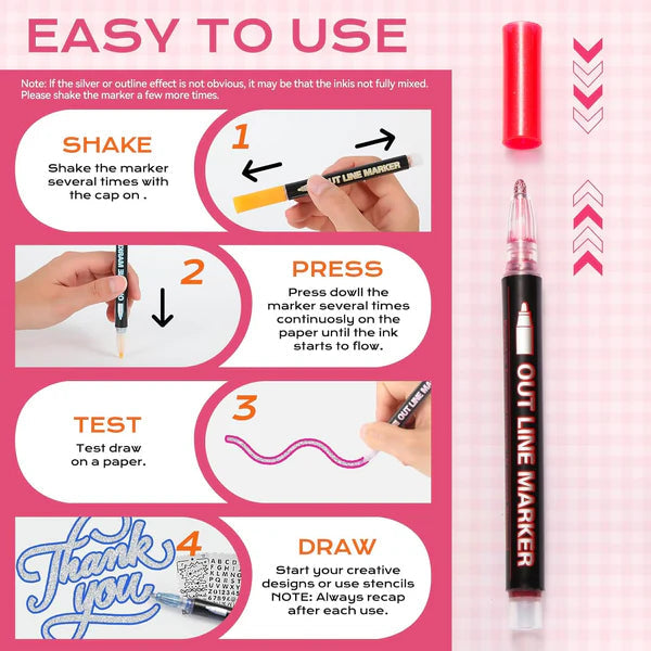 Glitter Outline Paint
Markers