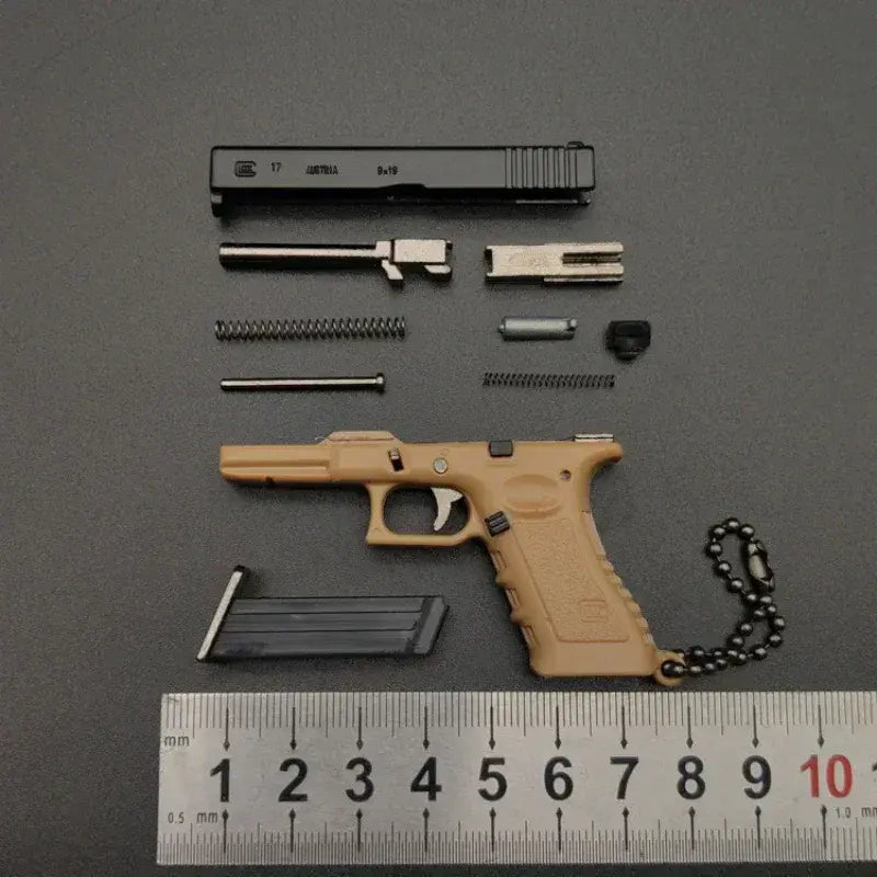 G34 Miniature Pistol Model With Holster Metal Toy Keychain