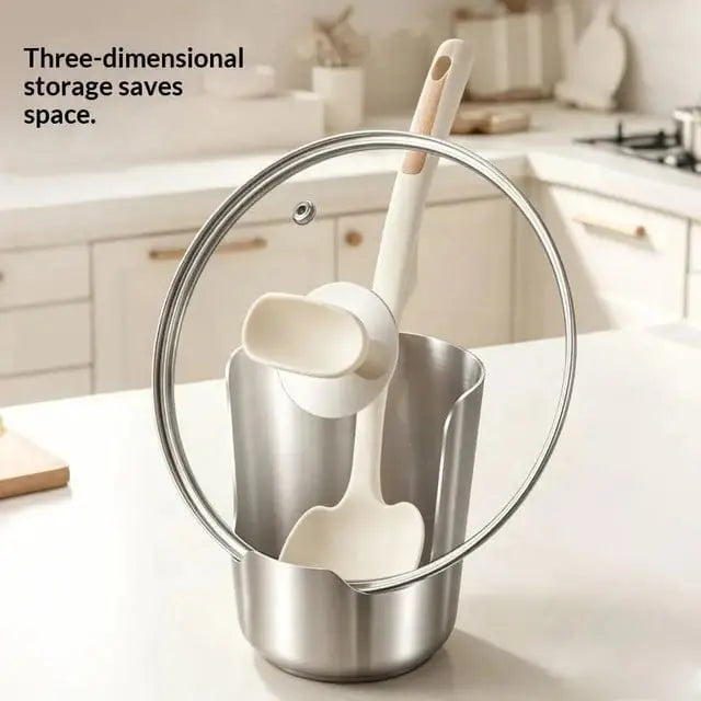2 in 1 stainless steel spoon lid holder