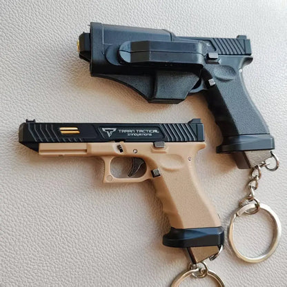 G34 Miniature Pistol Model With Holster Metal Toy Keychain