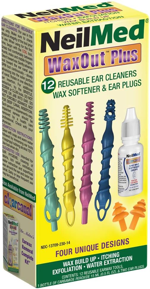 12-Piece Ear Reusable Ear Cleaning Kit with softener & ear plugs.