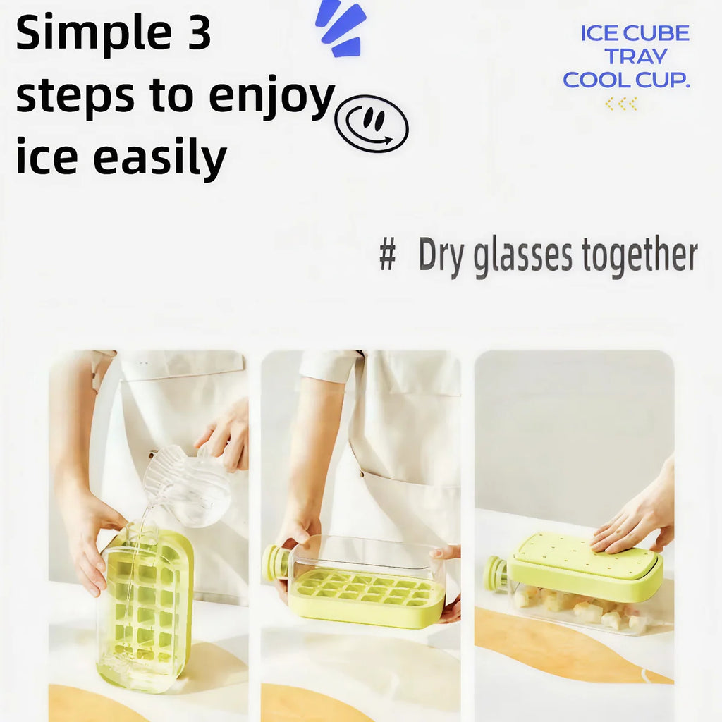Sealed Ice Cube Tray – Food-Grade Reusable Freezer Mold 18 grids with