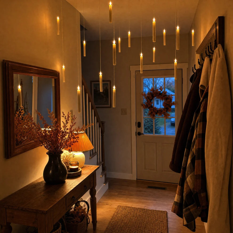 Enchanted Candle Kit —
12 LED Hanging Candles +
Wand Remote