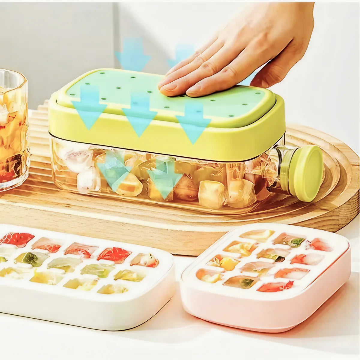 Sealed Ice Cube Tray – Food-Grade Reusable Freezer Mold 18 grids with