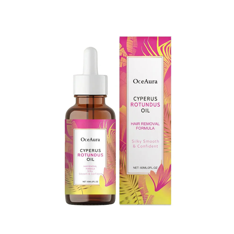 OceAura Cyperus Rotundus Oil bottle and packaging on a white background