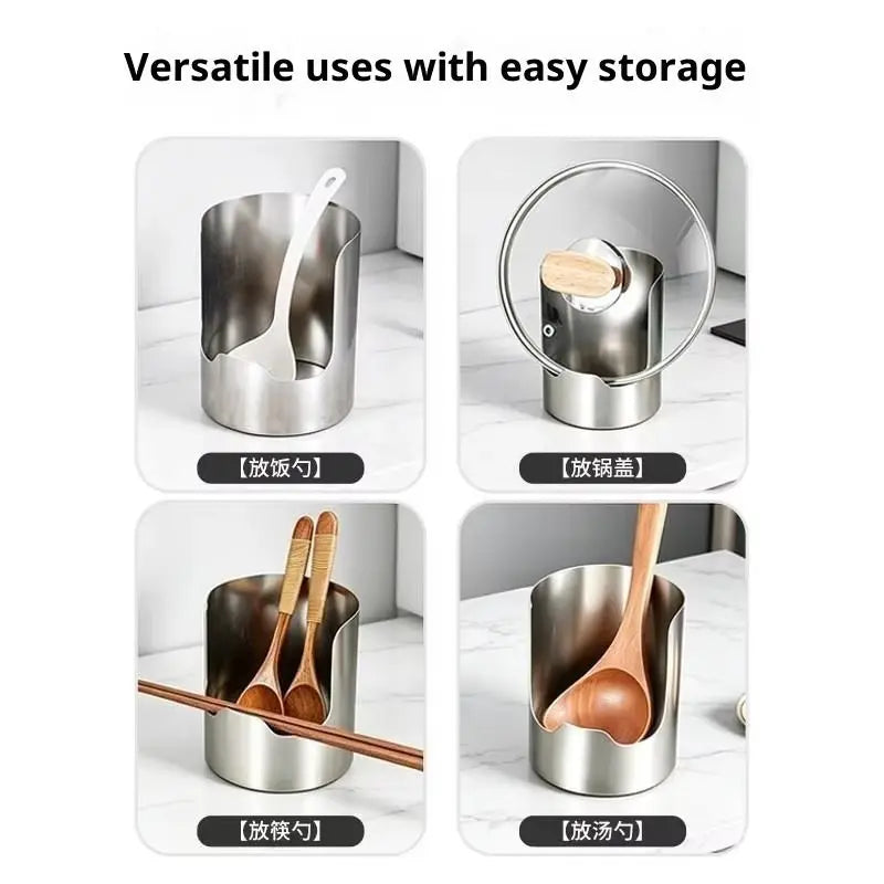 2 in 1 stainless steel spoon lid holder