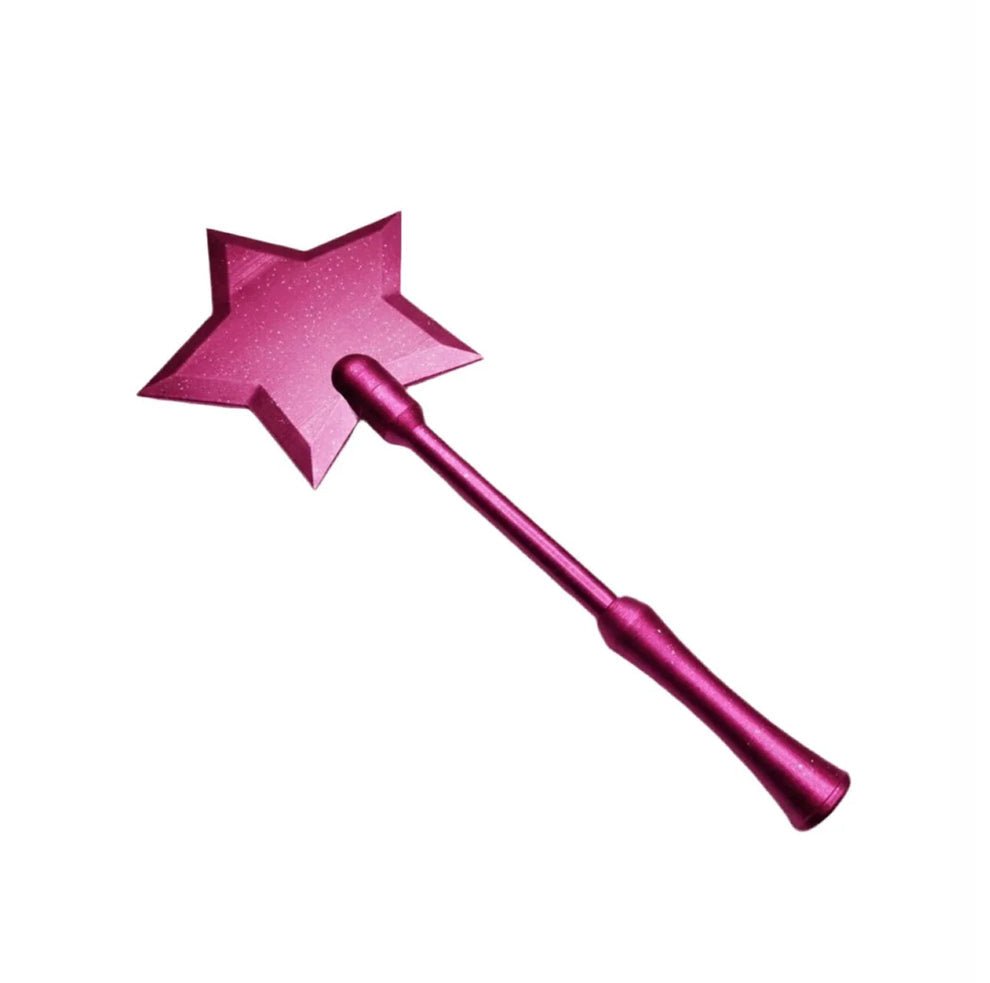 Pink star-shaped toy on a white background